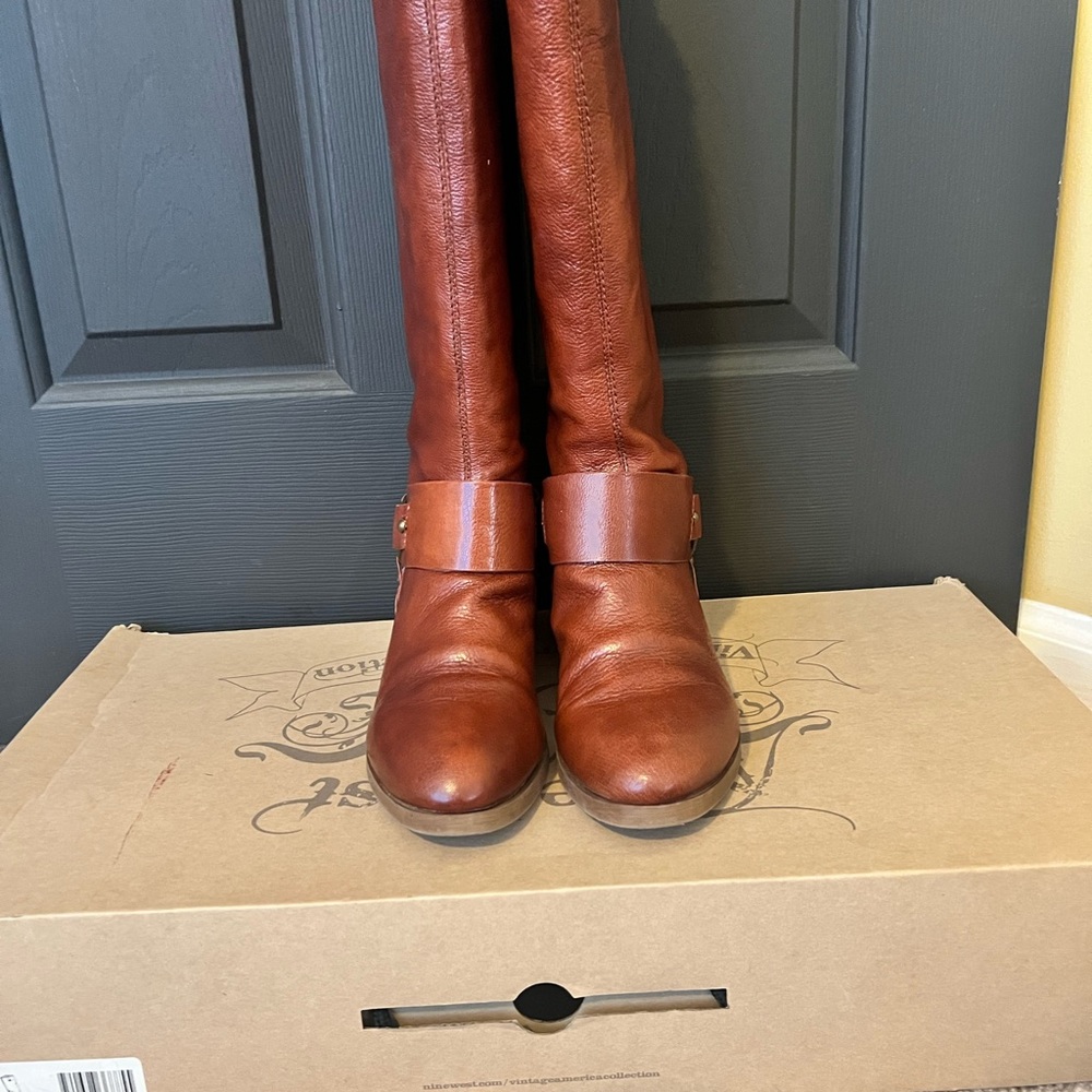 Nine West Brown Knee Boots Size 9.5